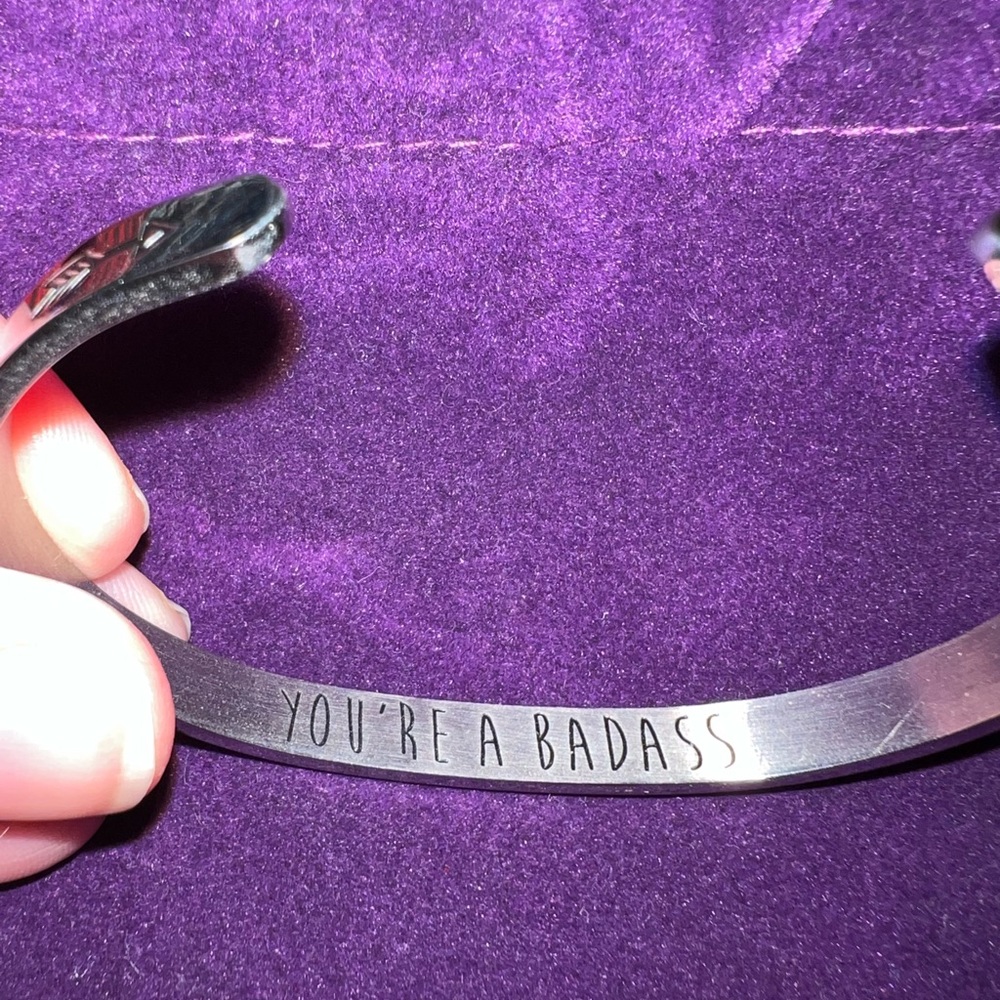 You’re a Badass Silver colored Bracelet